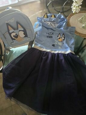 Lucy Light Blue Girls' Bluey Logo Top